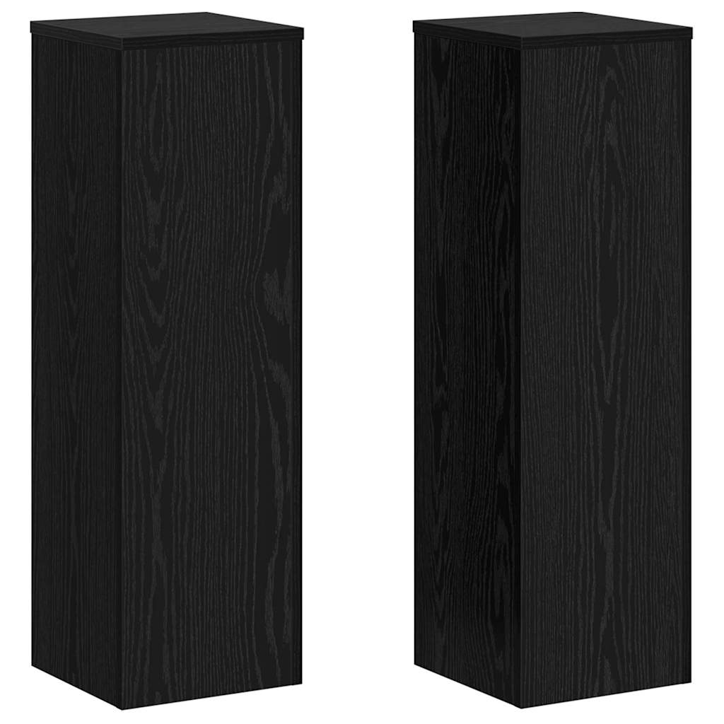 Stalak za biljke 2 pcs Crni hrast 25 x 25 x 80 cm