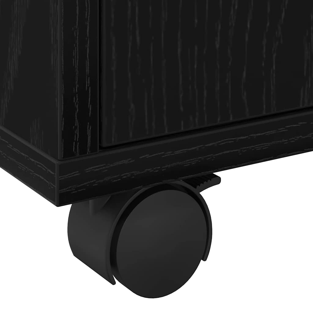 Cabinet s policom s kotačem Crni hrast 60 x 48 x 74.5 cm