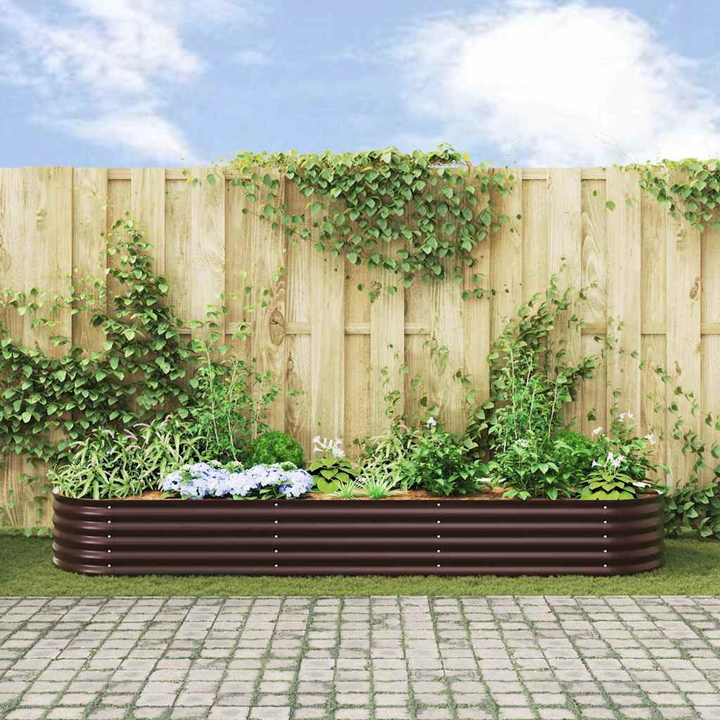 Povišena gredica Smeđa 320 x 80 x 44 cm Čelik