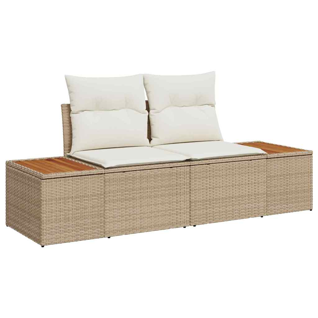 Sjedeća garnitura za vrt s jastukom 9 pcs Bež Poli ratan
