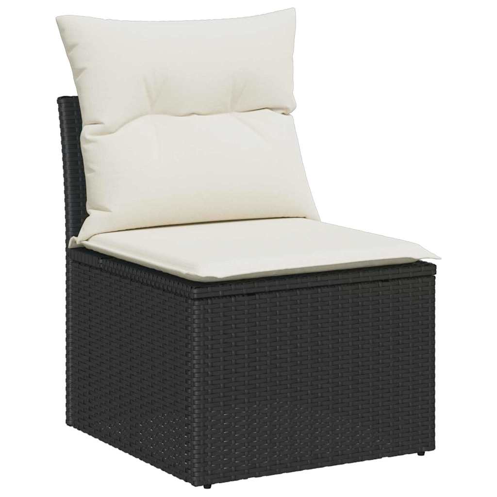 Sjedeća garnitura za vrt s jastukom 8 pcs Crna Poli ratan