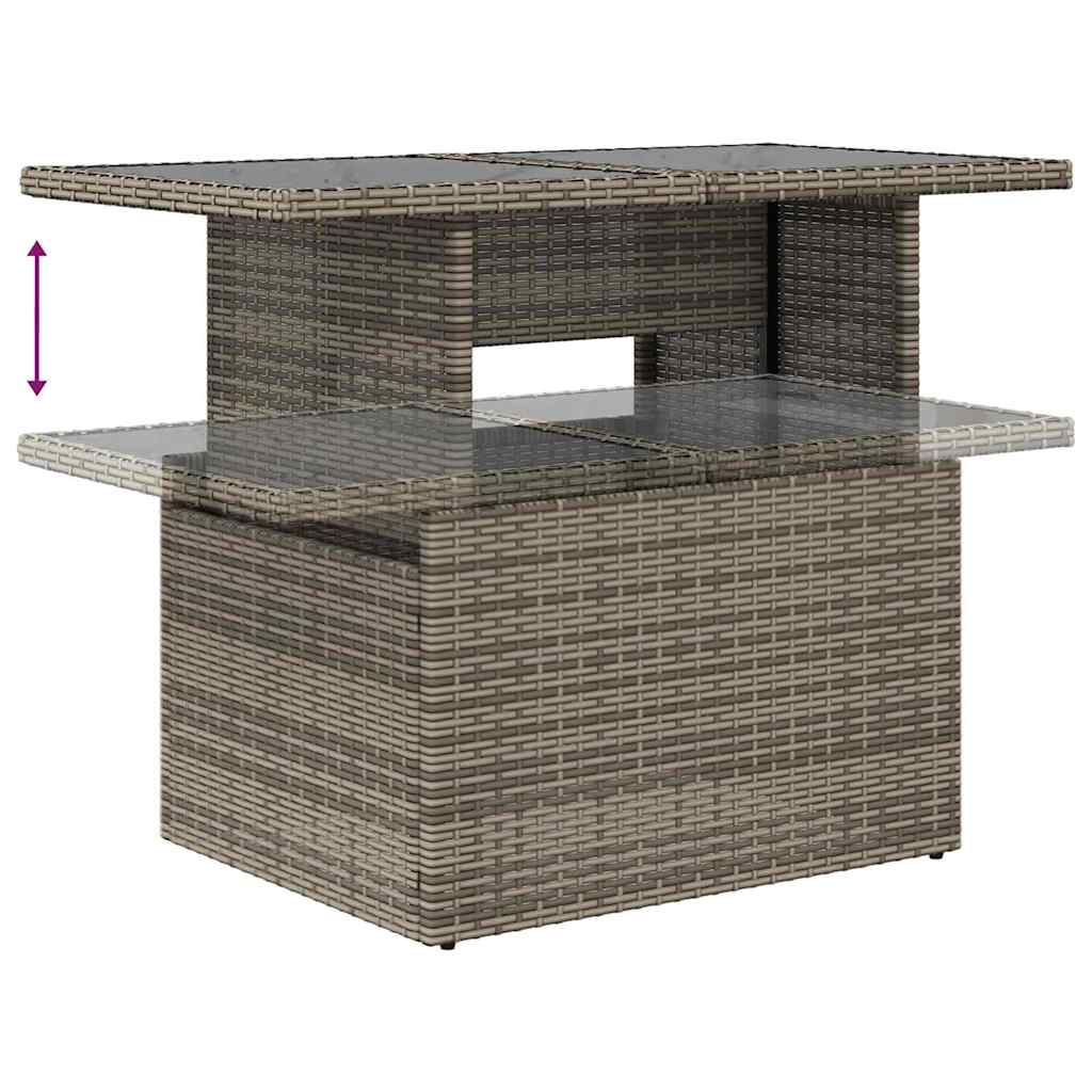 Sjedeća garnitura za vrt s pohranom 7 pcs Siva poliratan