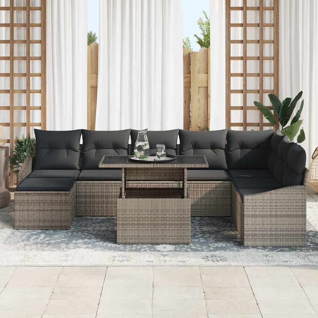 Set sofe s jastukom s pohranom 9 pcs Siva poliratan