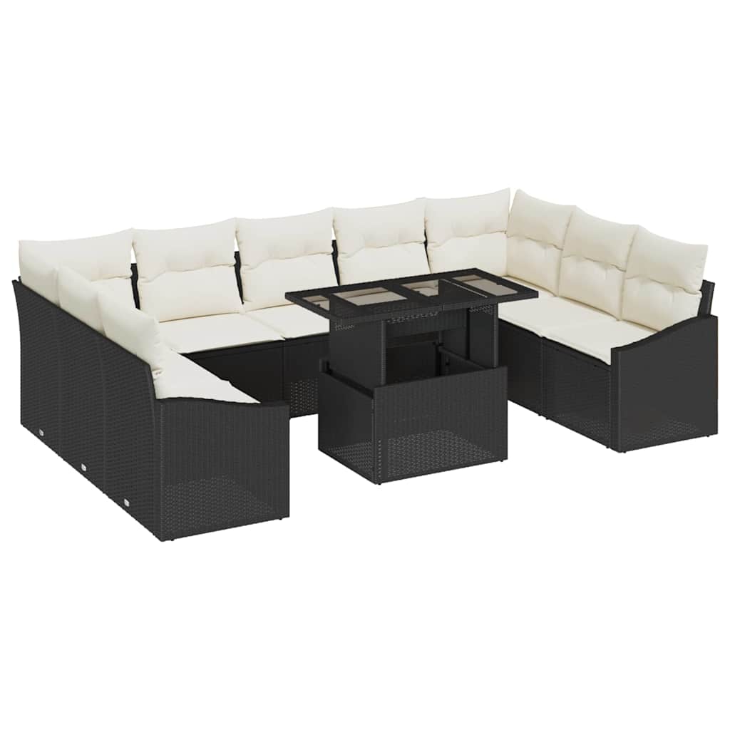 Set sofe s jastukom 10 pcs Crna i Krema poliratan