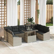 Set sofe s jastukom 10 pcs Svijetlo siva poliratan