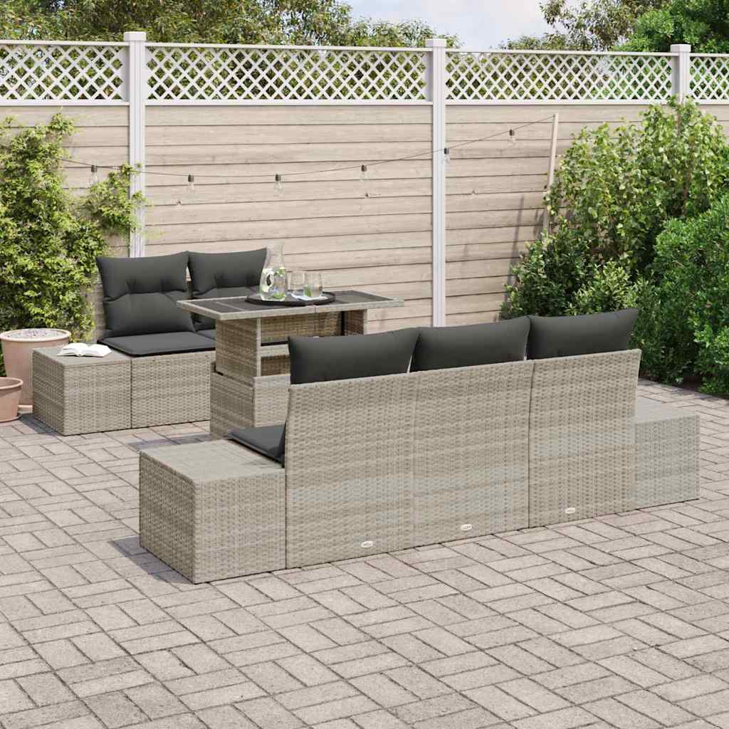 Set sofe s jastukom 6 pcs Svijetlo siva poliratan