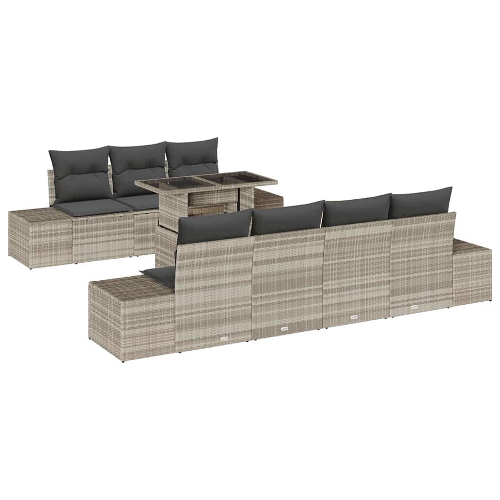 Set sofe s jastukom 8 pcs Svijetlo siva poliratan