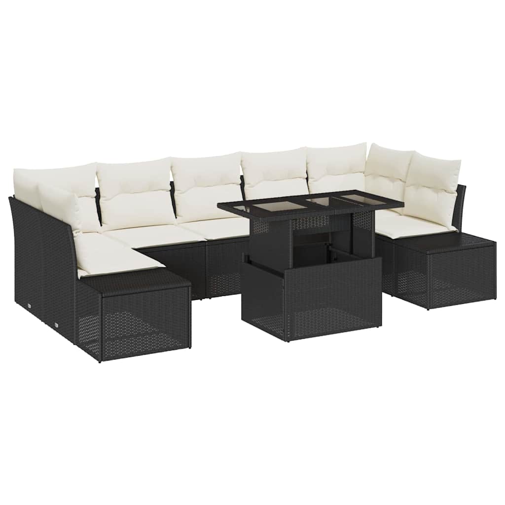 Set sofe s jastukom 8 pcs Crna i Krema poliratan