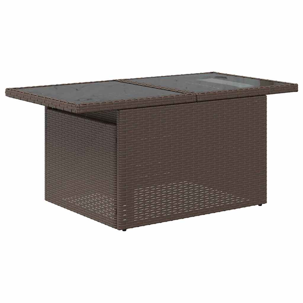 Sjedeća garnitura za vrt s jastukom 7 pcs Smeđa i krem