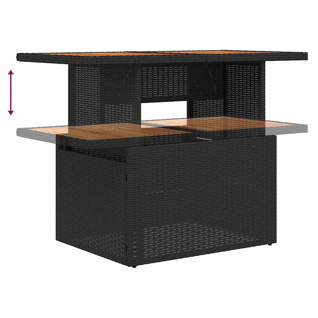 Sjedeća garnitura za vrt s jastukom 6 pcs Crna i krem