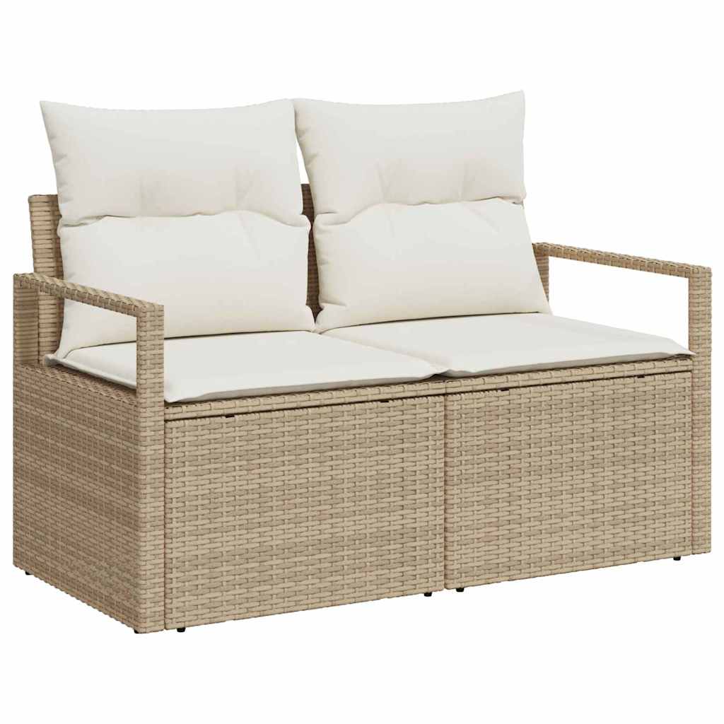 Vrtni set za objed s jastukom 8 pcs Bež i krema