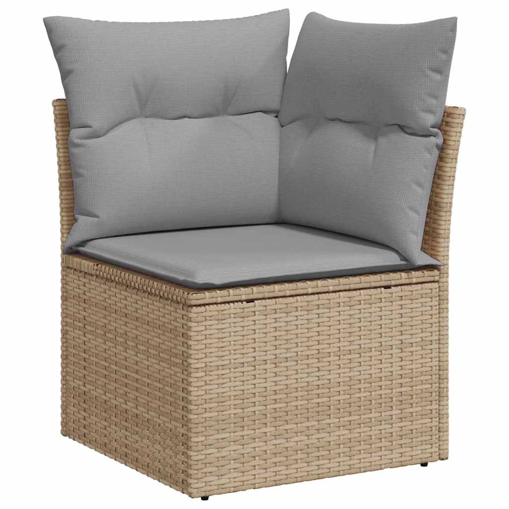 Vrtni set za objed s jastukom 6 pcs Bež i siva