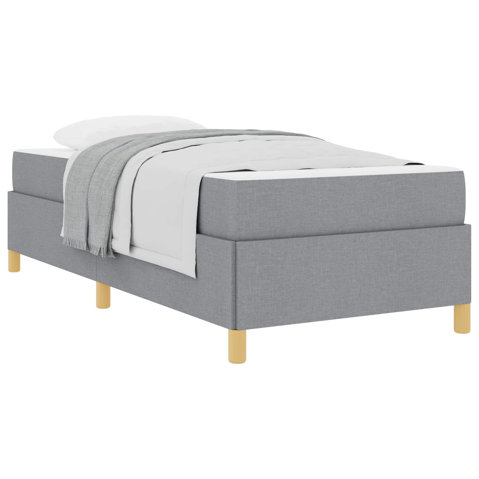 Krevetna konstrukcija Svijetlo siva 90 x 200 cm tkanina