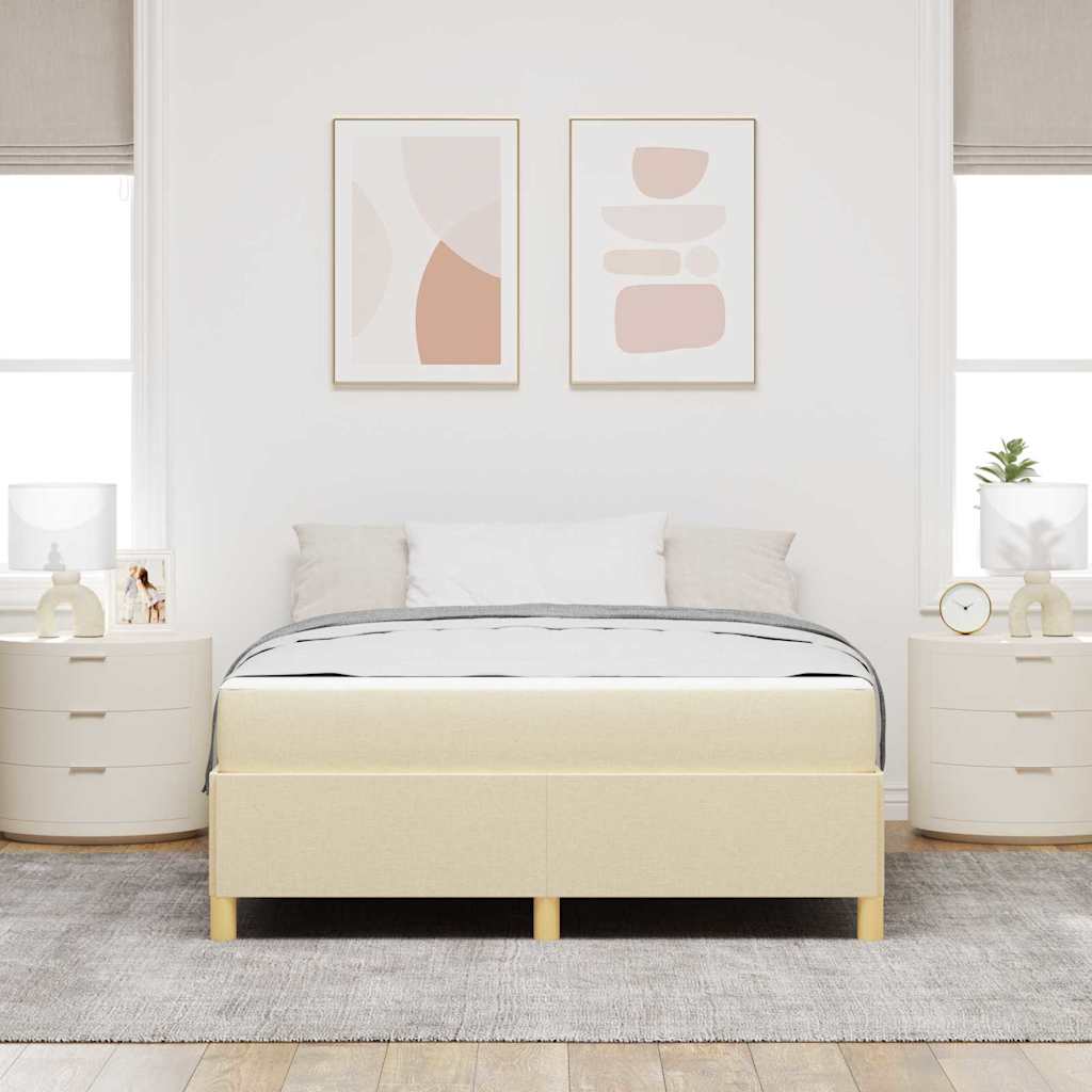 Krevetna konstrukcija s madracem Krema 140 x 200 cm tkanina