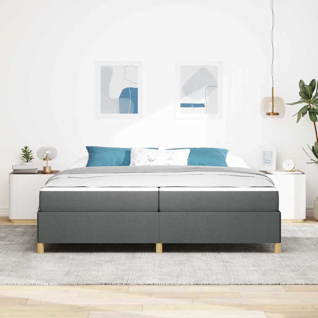 Krevetna konstrukcija Tamno siva 200 x 200 cm tkanina