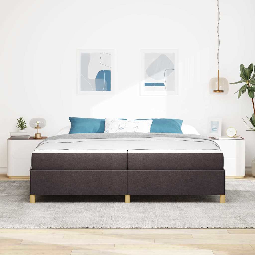 Krevetna konstrukcija Tamno smeđa 200 x 200 cm tkanina