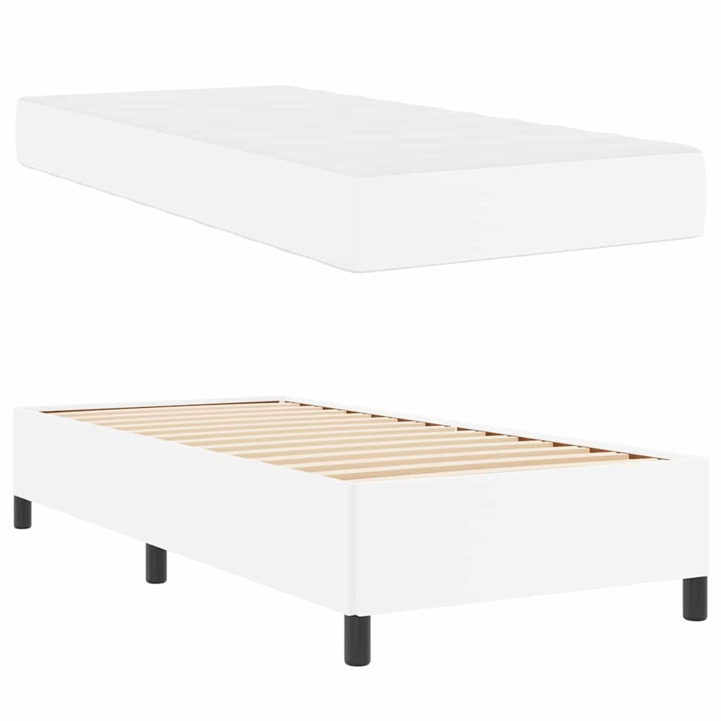 Krevetna konstrukcija s madracem Bijelo 90 x 190 cm tkanina