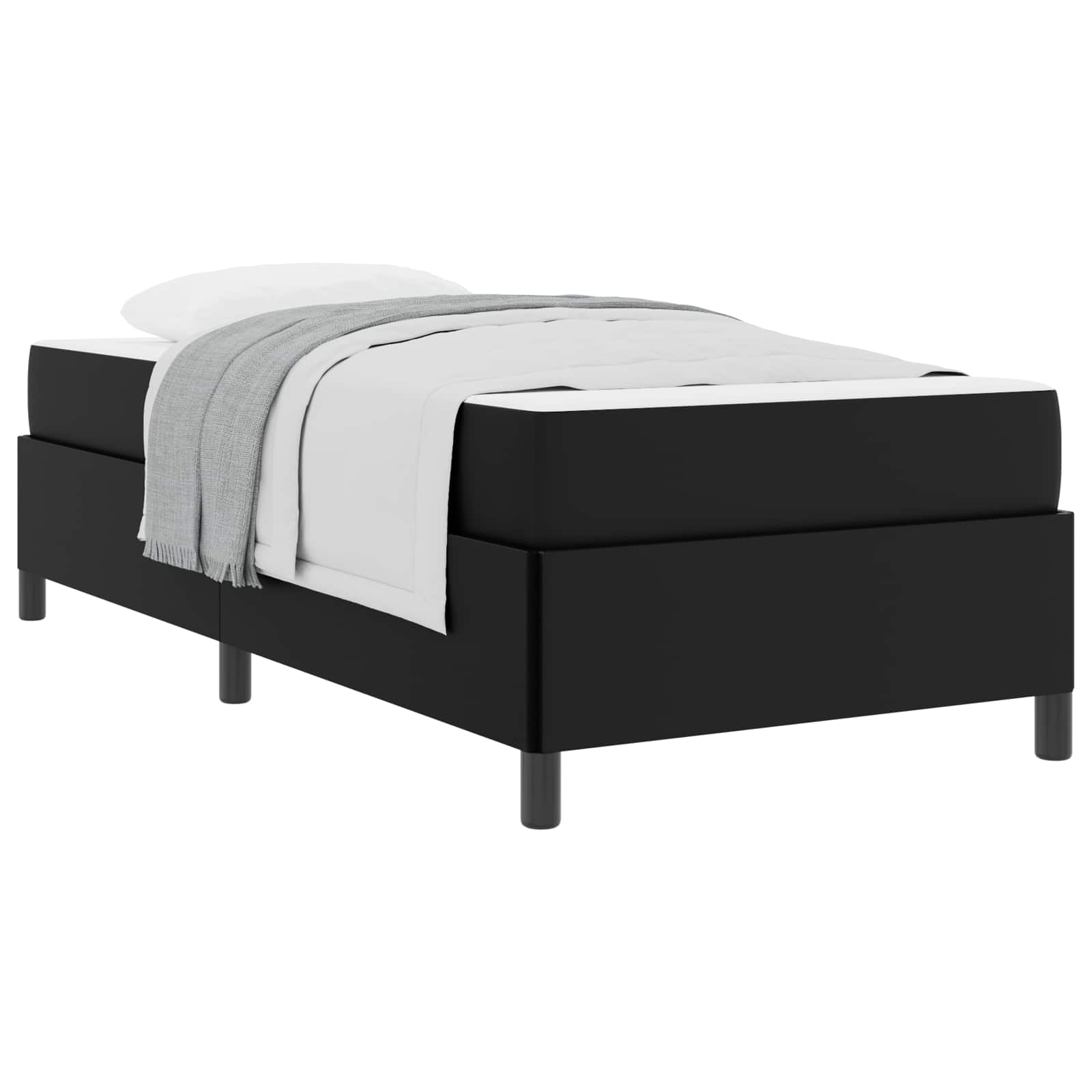 Krevetna konstrukcija s madracem Crna 90 x 200 cm tkanina