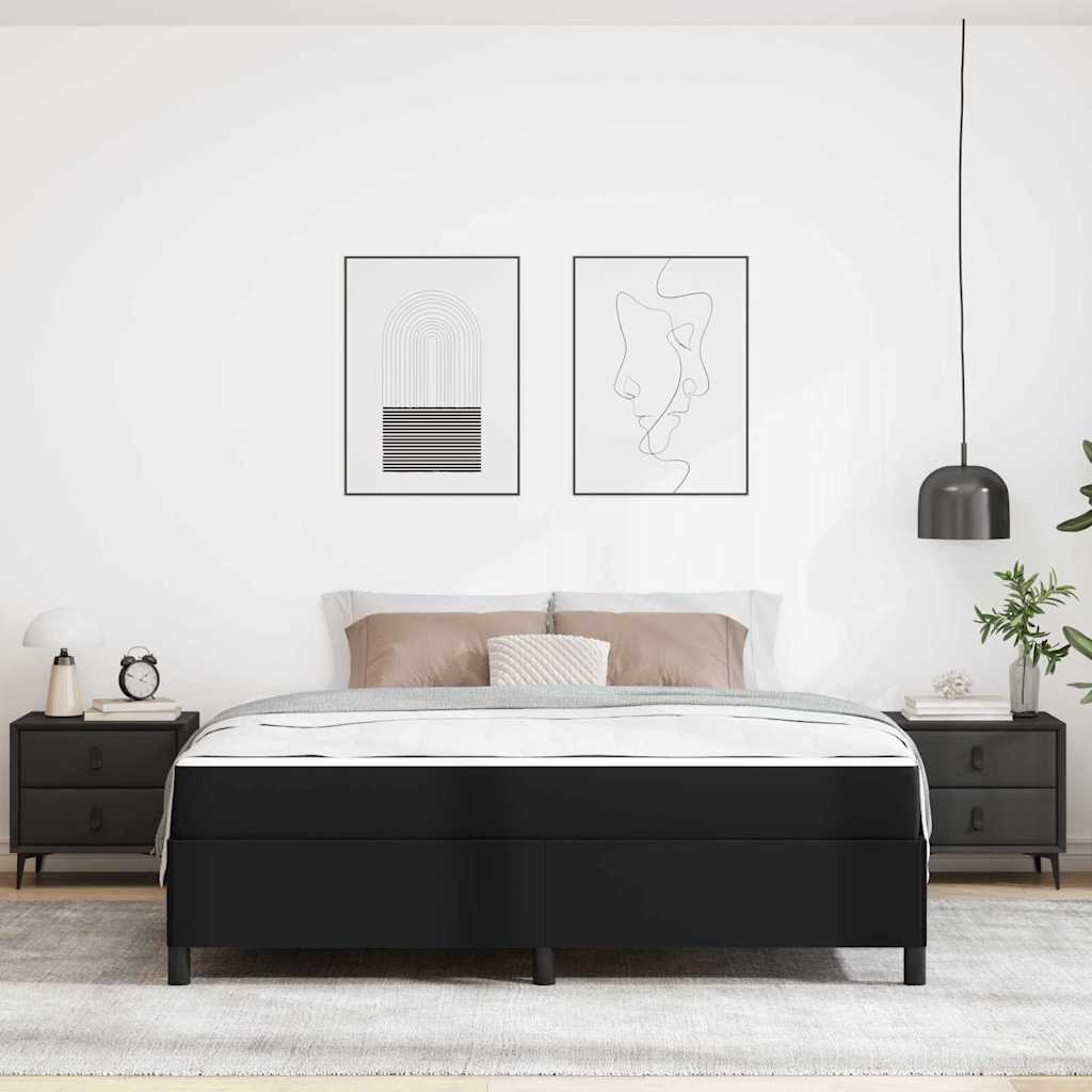 Krevetna konstrukcija s madracem Crna 180 x 200 cm tkanina