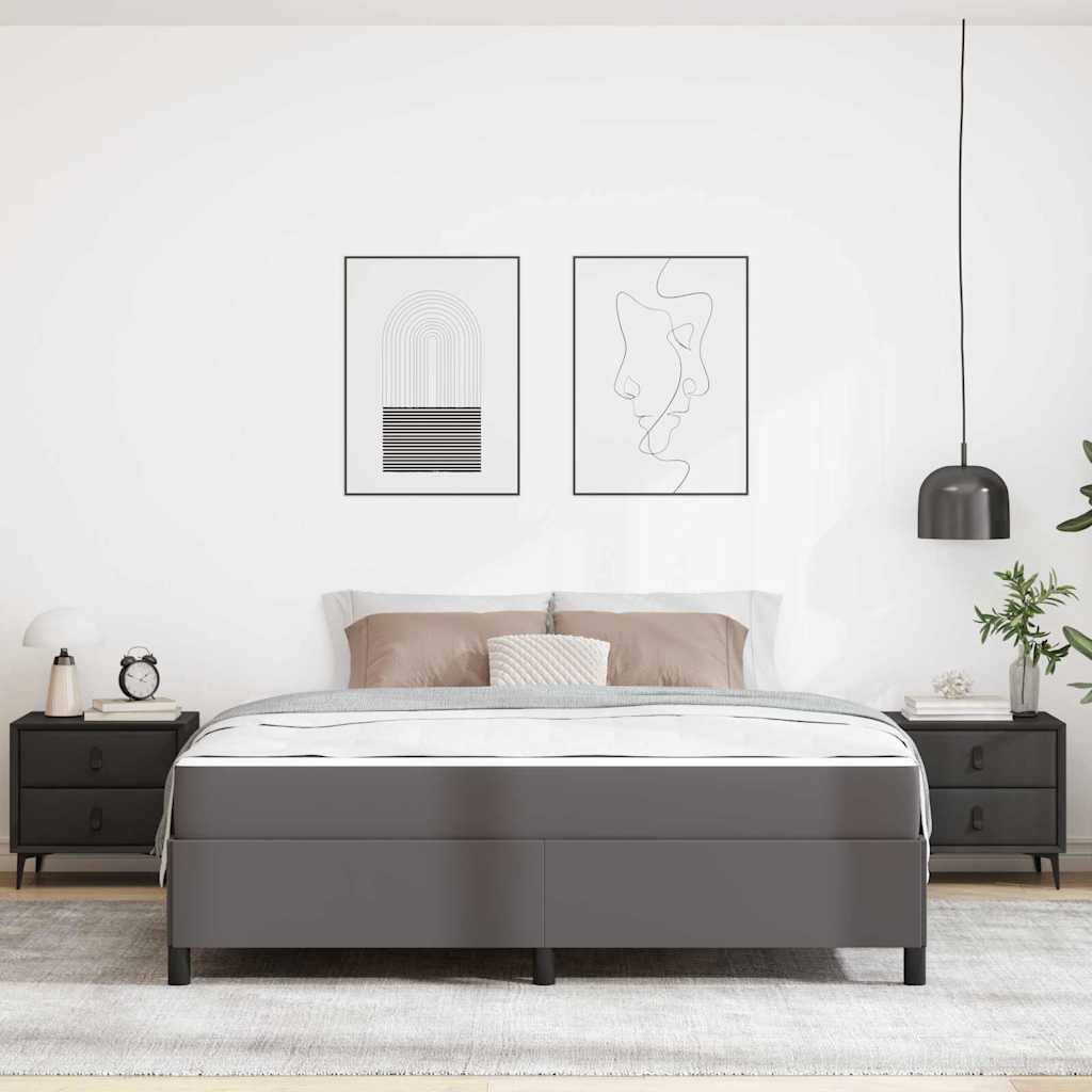 Krevetna konstrukcija s madracem Siva 180 x 200 cm tkanina
