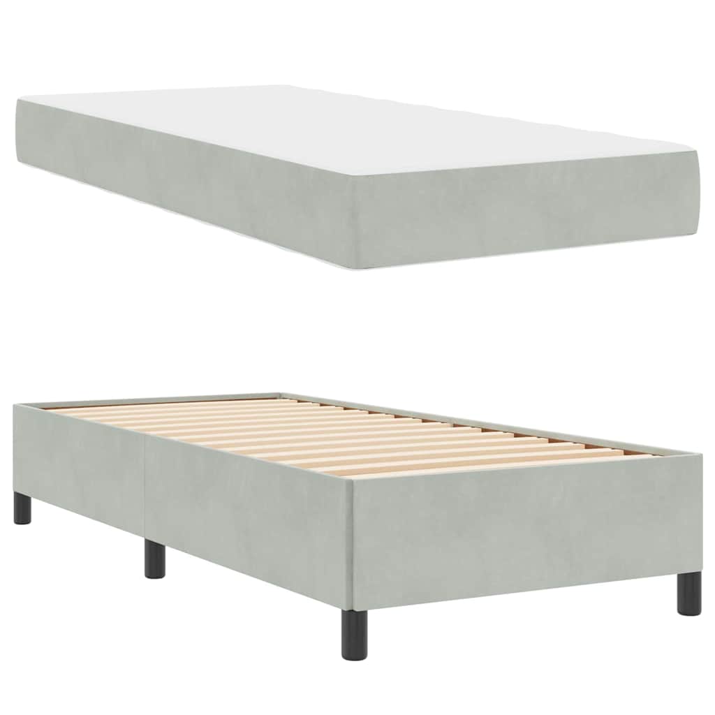 Krevetna konstrukcija Svijetlo siva 90 x 200 cm tkanina