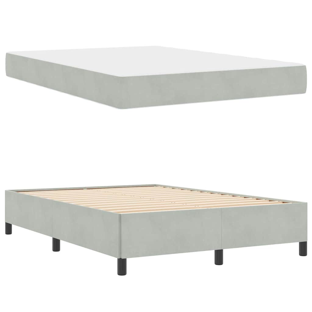 Krevetna konstrukcija Svijetlo siva 140 x 190 cm tkanina