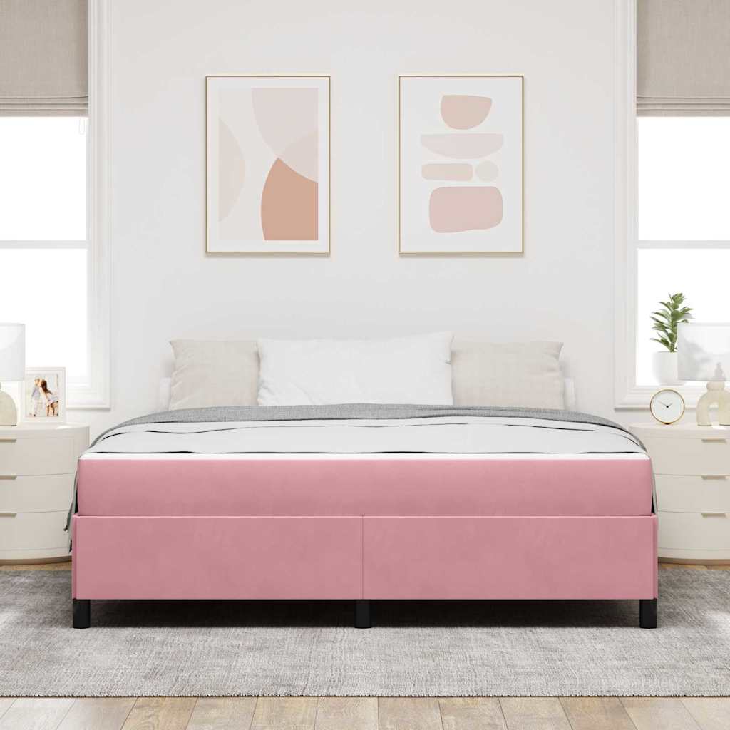 Krevetna konstrukcija s madracem Ružičasta 180 x 200 cm tkanina