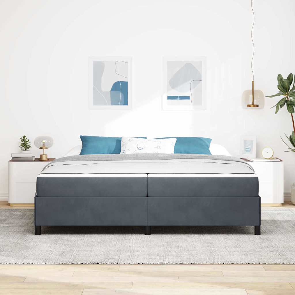 Krevetna konstrukcija Tamno siva 200 x 200 cm tkanina