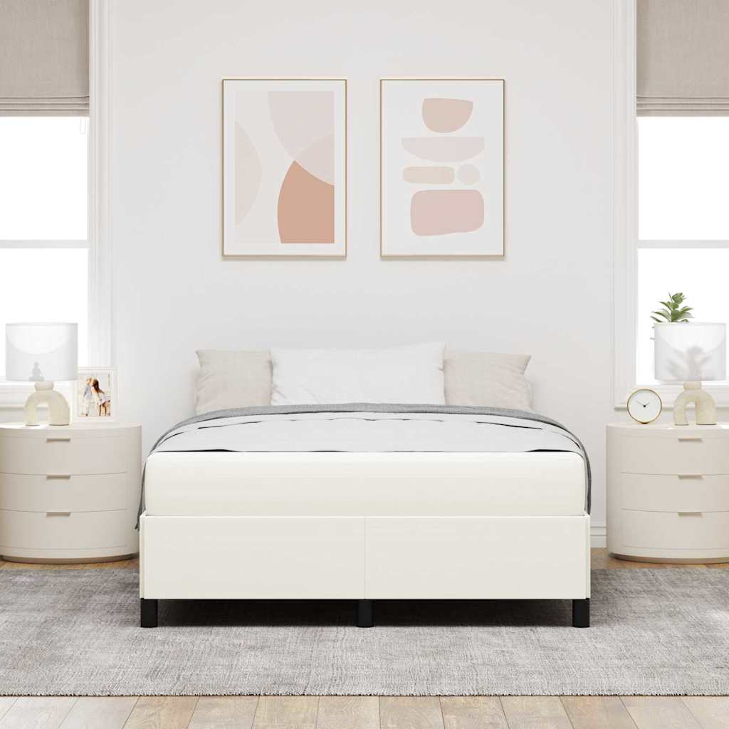 Krevetna konstrukcija s madracem Krema 160 x 200 cm tkanina