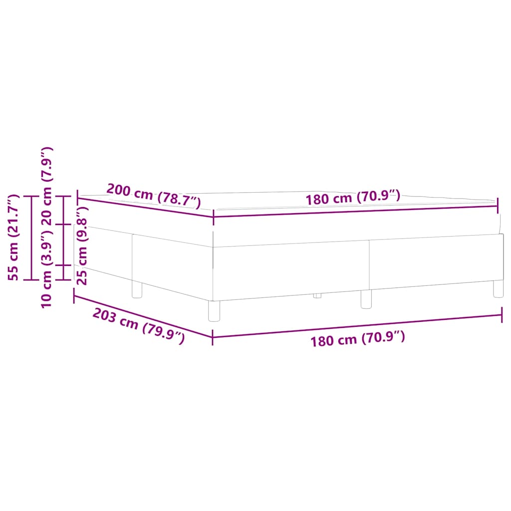 Krevetna konstrukcija s madracem Plava 180 x 200 cm tkanina
