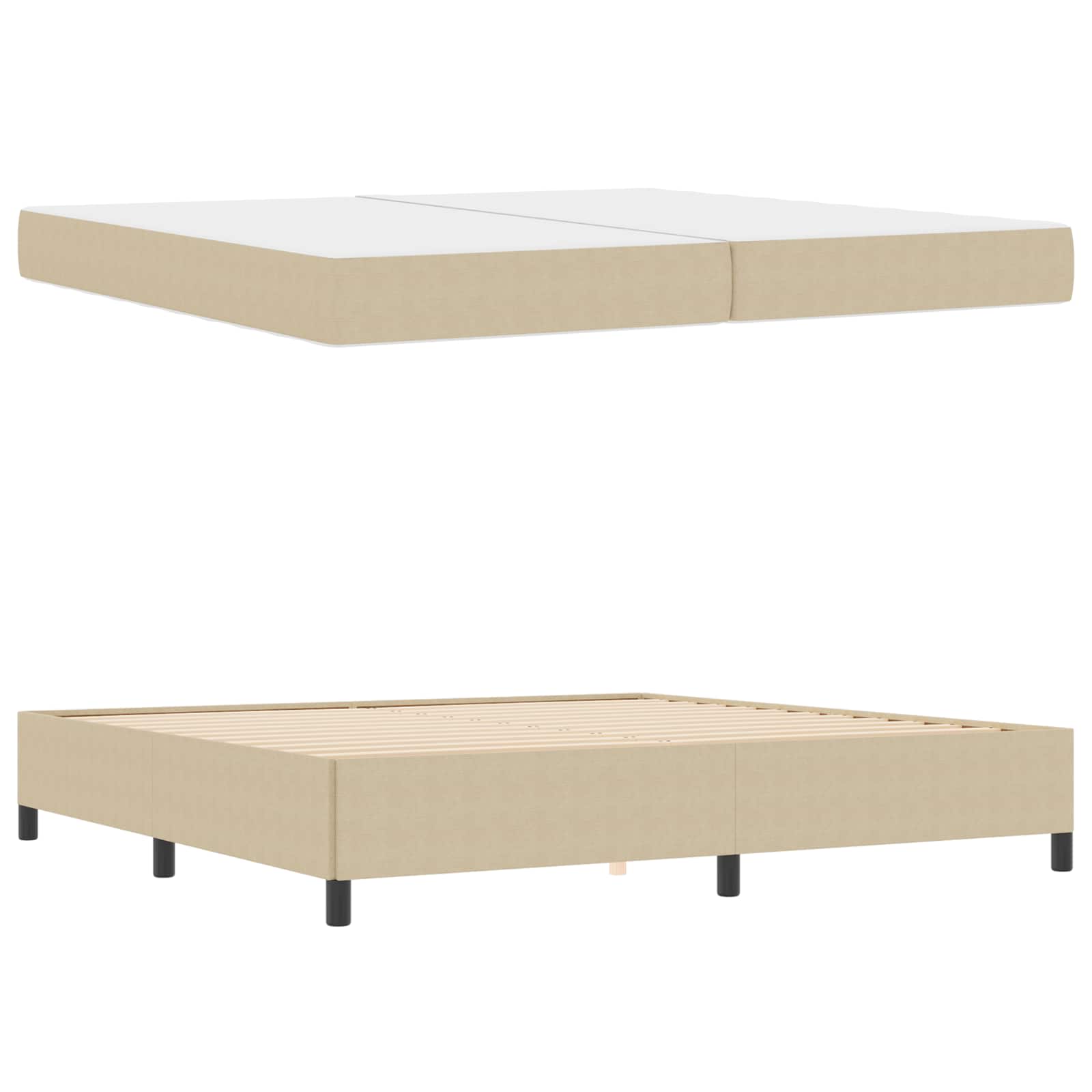 Krevetna konstrukcija Svijetlozeleni sivi 200 x 200 cm tkanina
