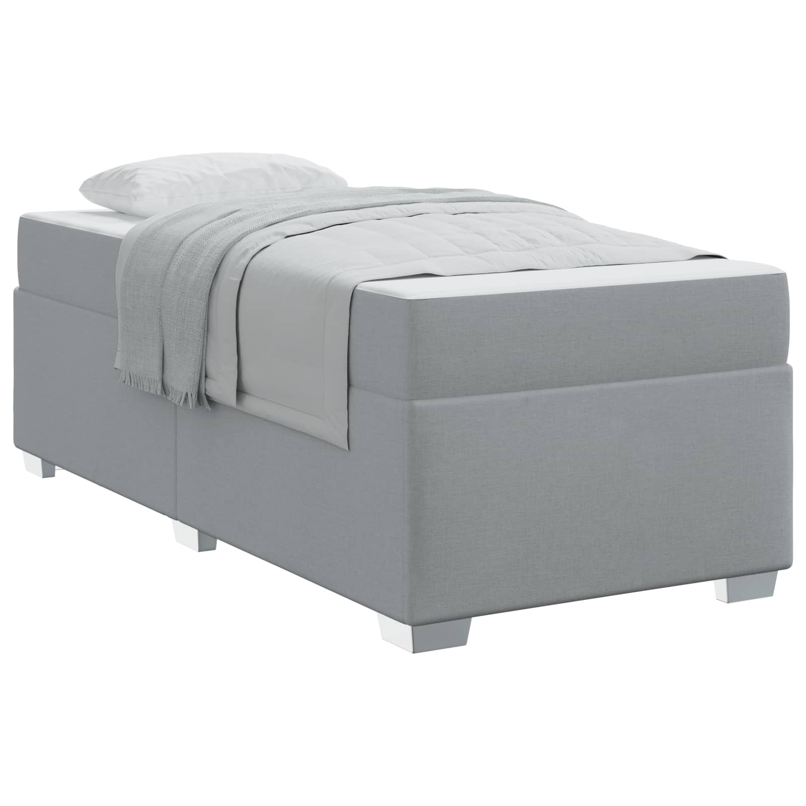 Krevetna konstrukcija Svijetlo siva 90 x 200 cm tkanina