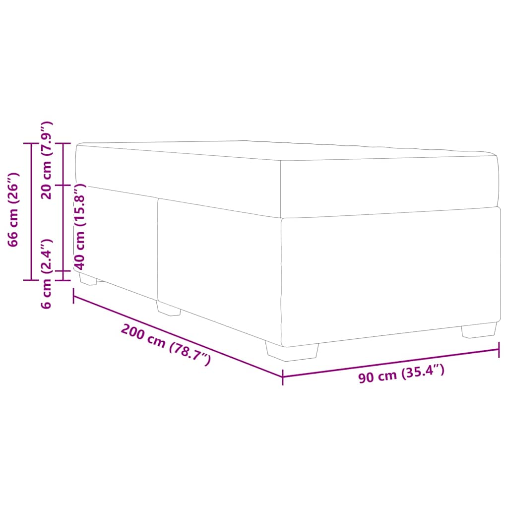 Krevetna konstrukcija s madracem Plava 90 x 200 cm tkanina