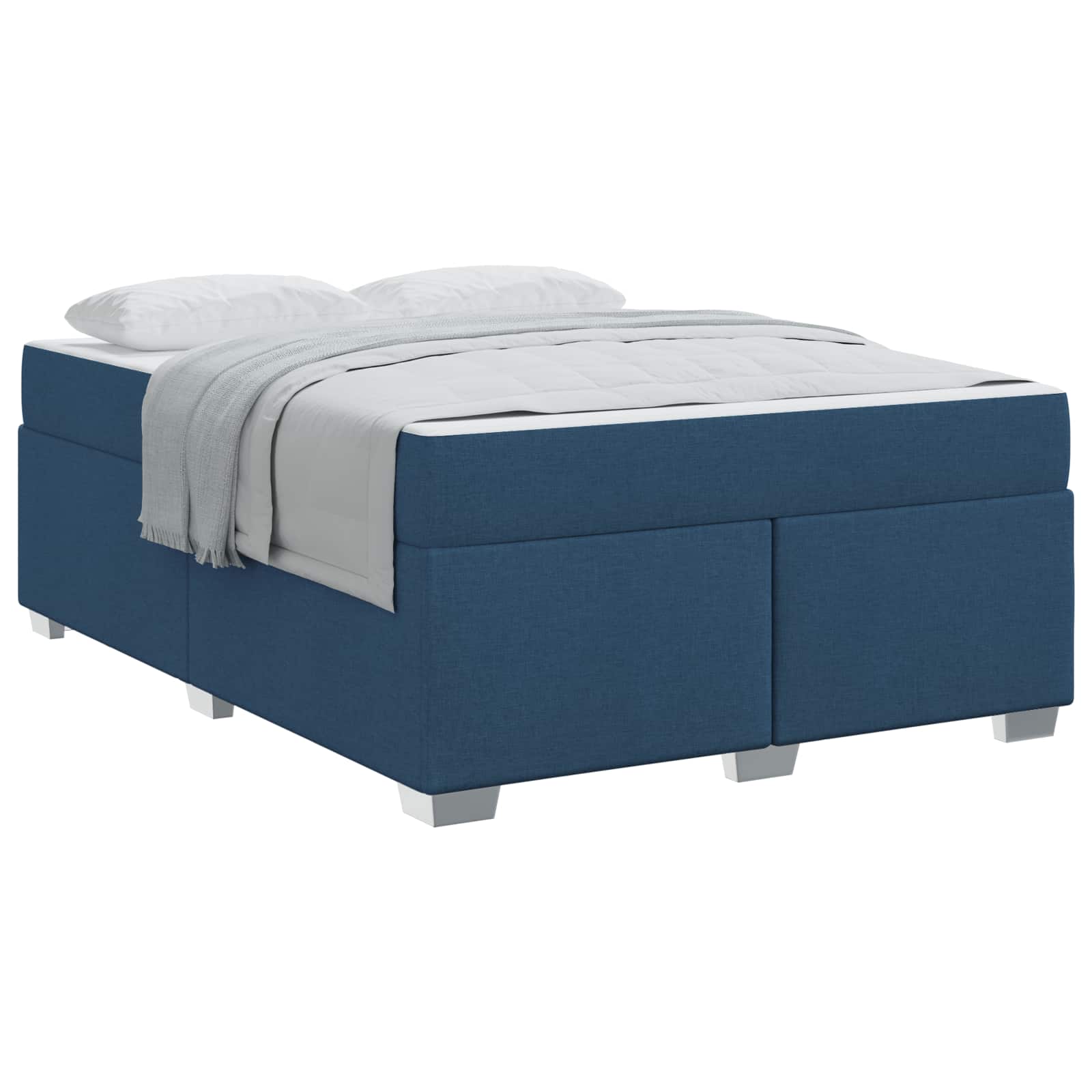 Krevetna konstrukcija s madracem Plava 160 x 200 cm tkanina