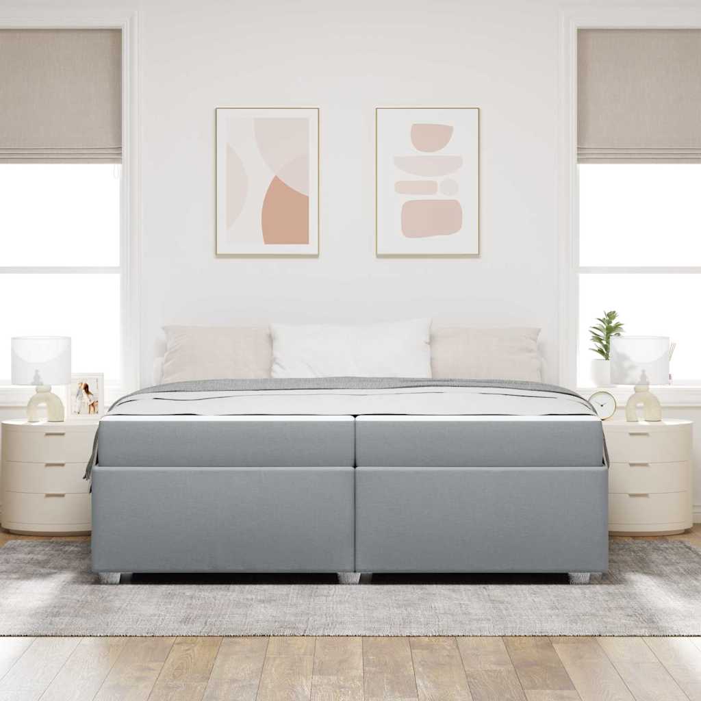 Krevetna konstrukcija Svijetlo siva 200 x 200 cm tkanina