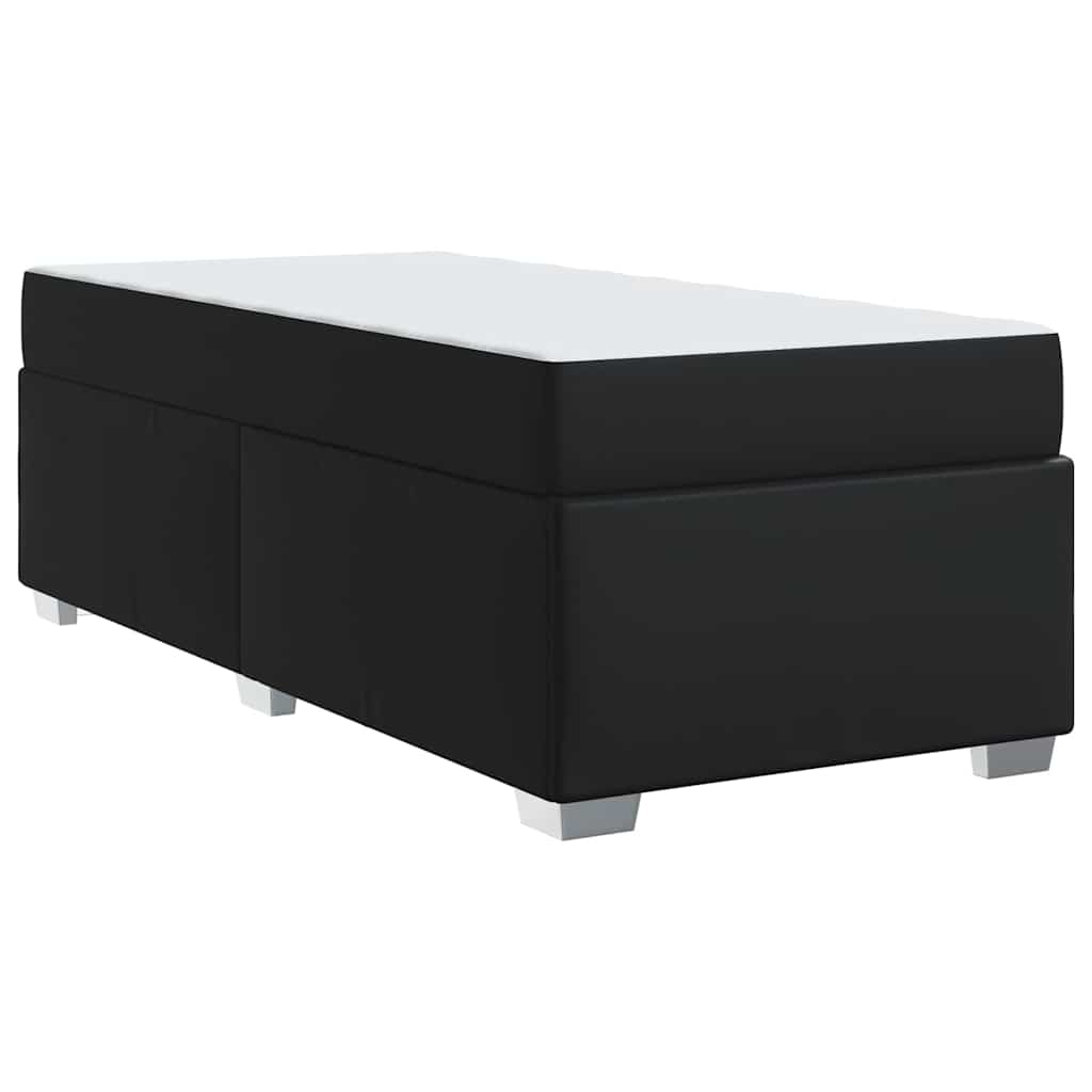 Krevetna konstrukcija s madracem Crna 90 x 200 cm tkanina