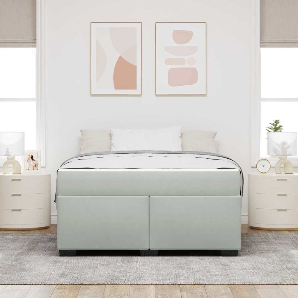 Krevetna konstrukcija Svijetlo siva 140 x 200 cm tkanina