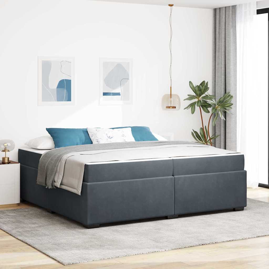 Krevetna konstrukcija Tamno siva 200 x 200 cm tkanina