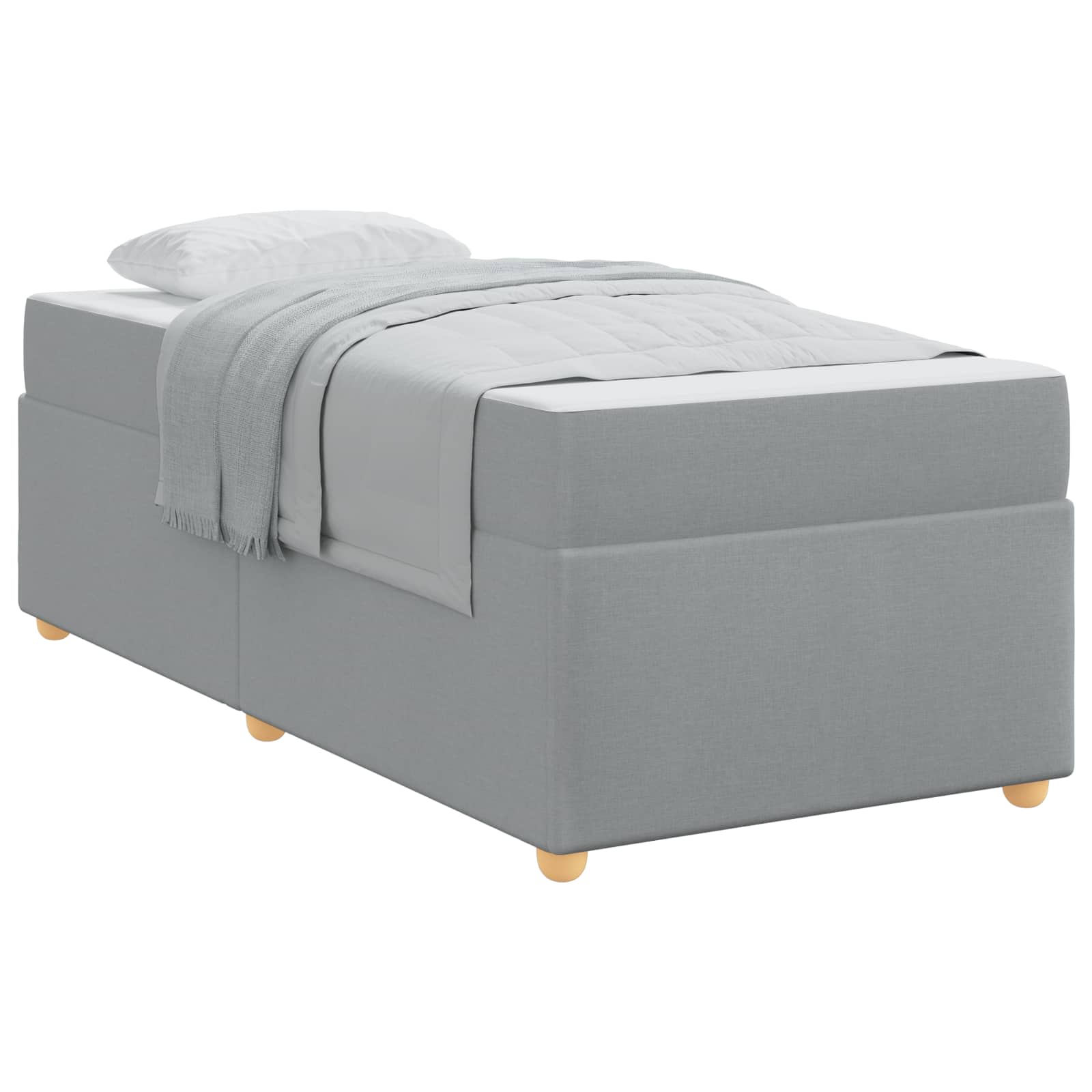 Krevetna konstrukcija Svijetlo siva 80 x 200 cm tkanina
