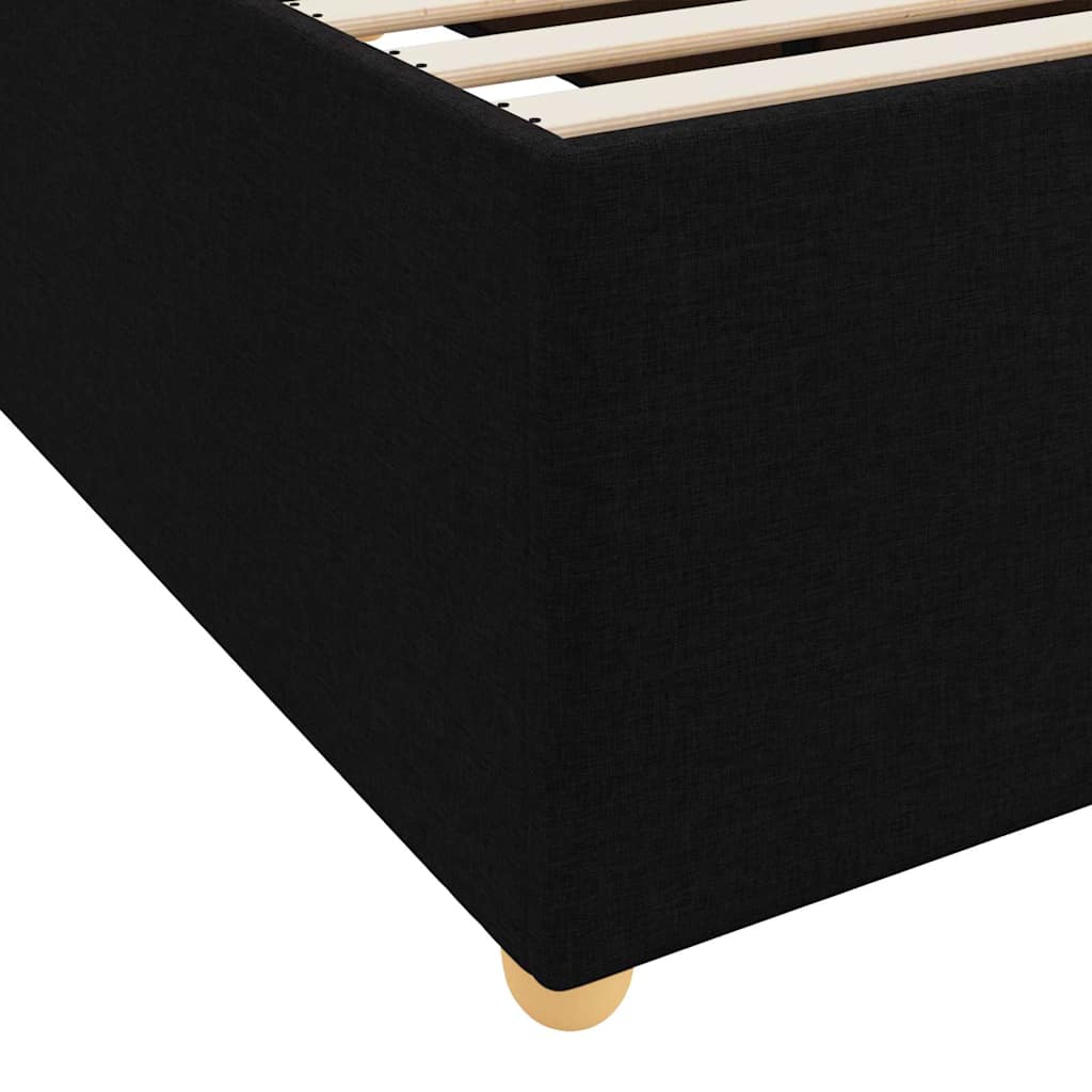 Krevetna konstrukcija s madracem Crna 120 x 190 cm tkanina