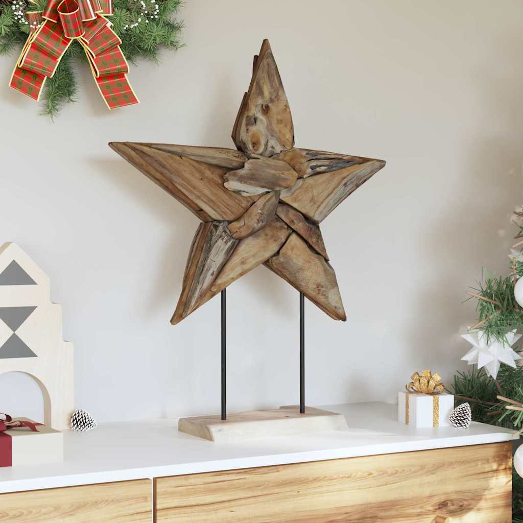 Božićna zvijezda Smeđa 59,5 x 18 x 74 cm Čvrsto teak drvo