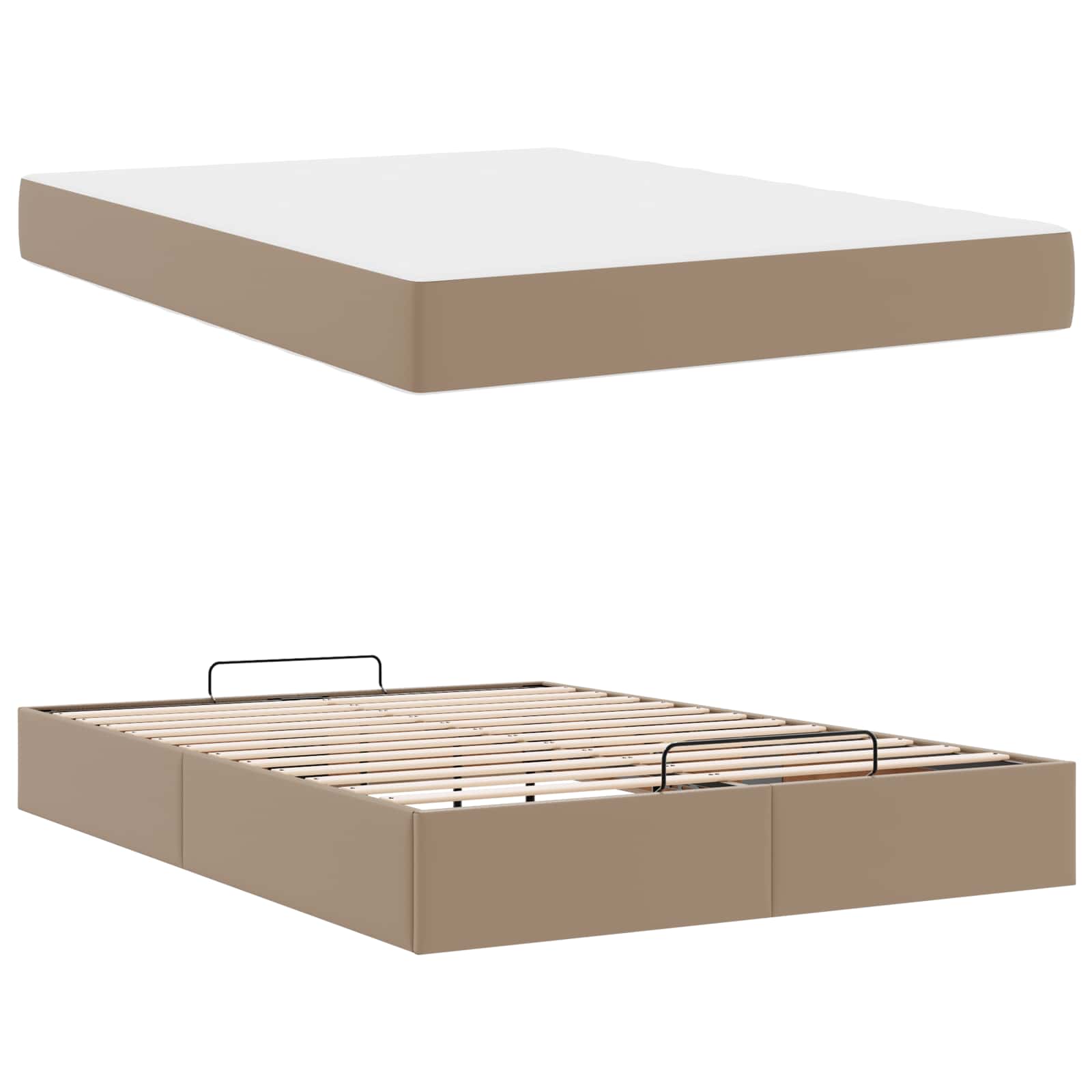 Okvir kreveta s madracem Ostalo 2 pcs Smeđa PVC
