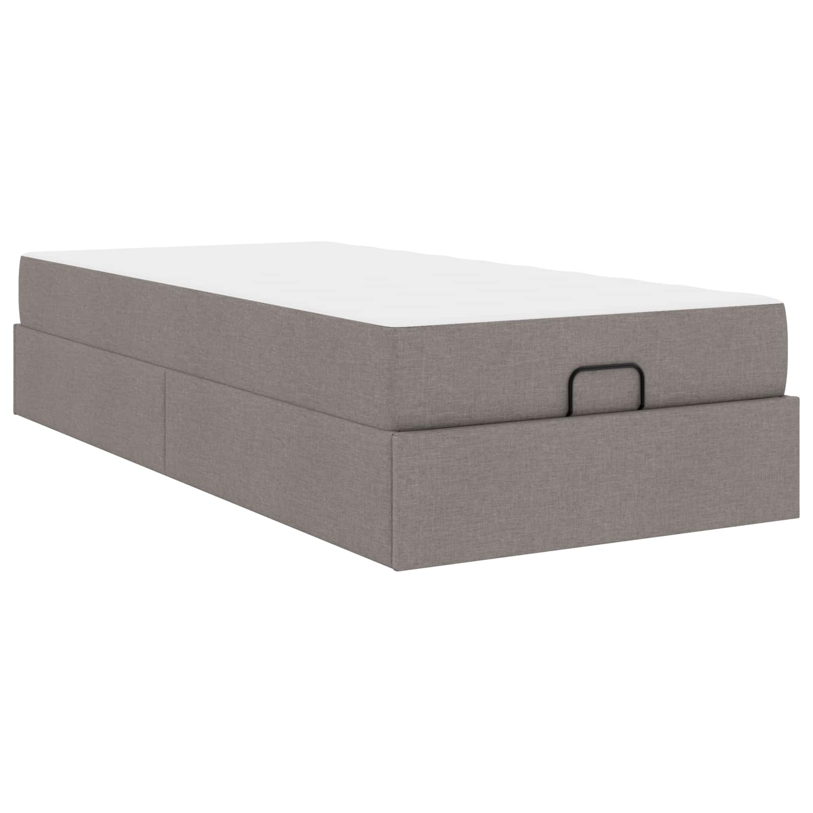 Okvir kreveta s madracem 2 pcs Sivo-smeđa tkanina