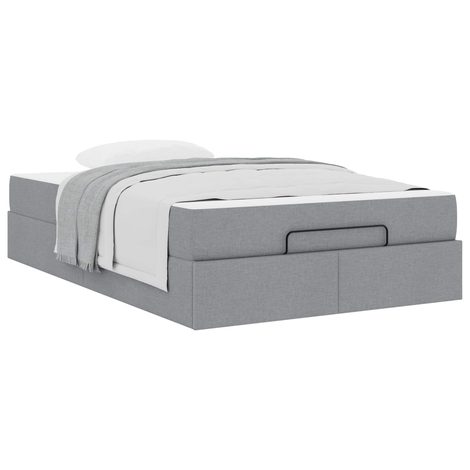 Okvir kreveta s madracem 2 pcs Svjetlosiva tkanina