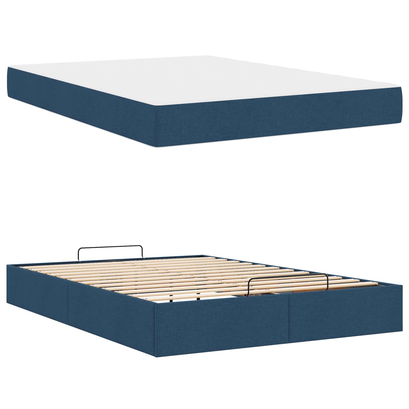 Okvir kreveta s madracem 2 pcs Plava tkanina