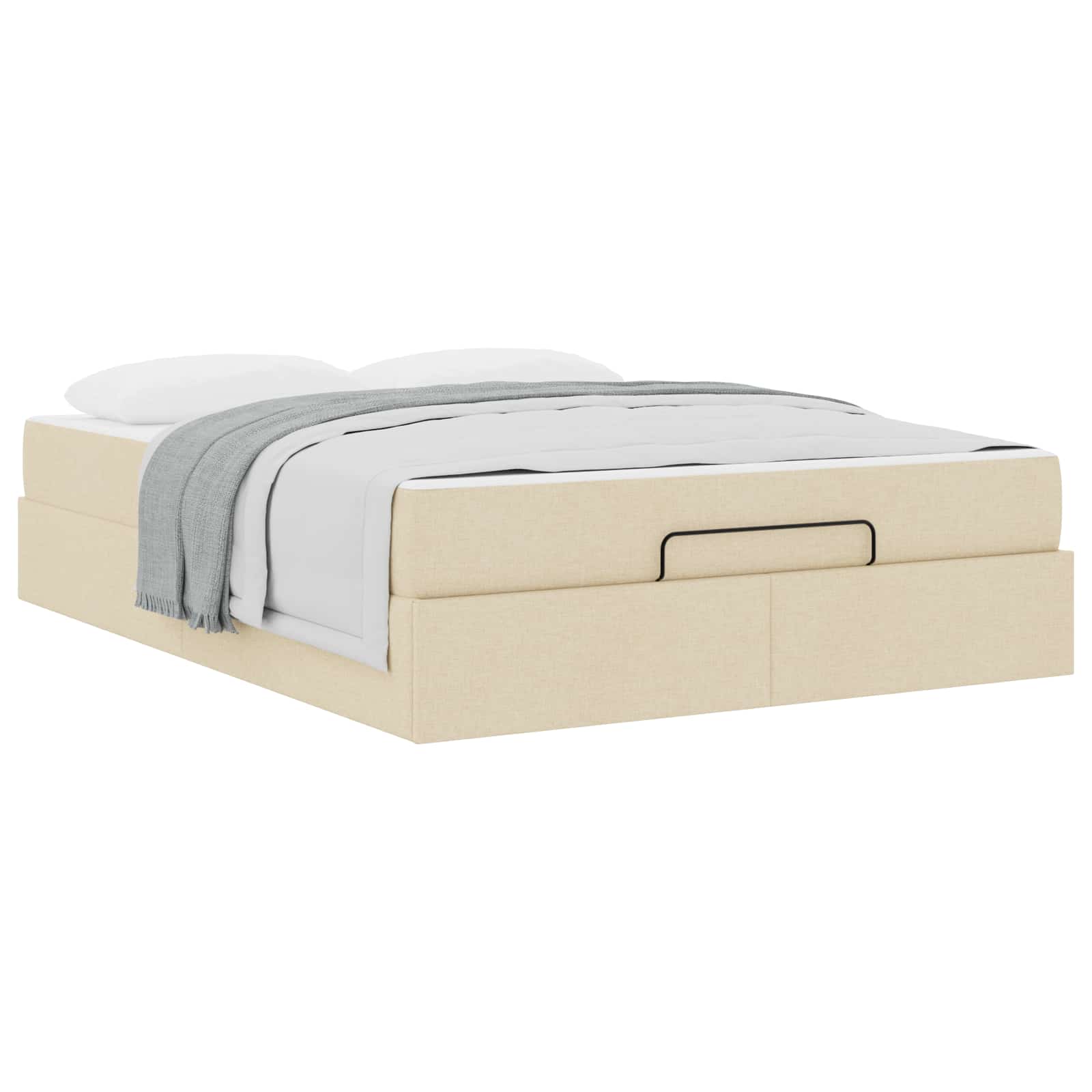 Okvir kreveta s madracem 2 pcs Krema tkanina