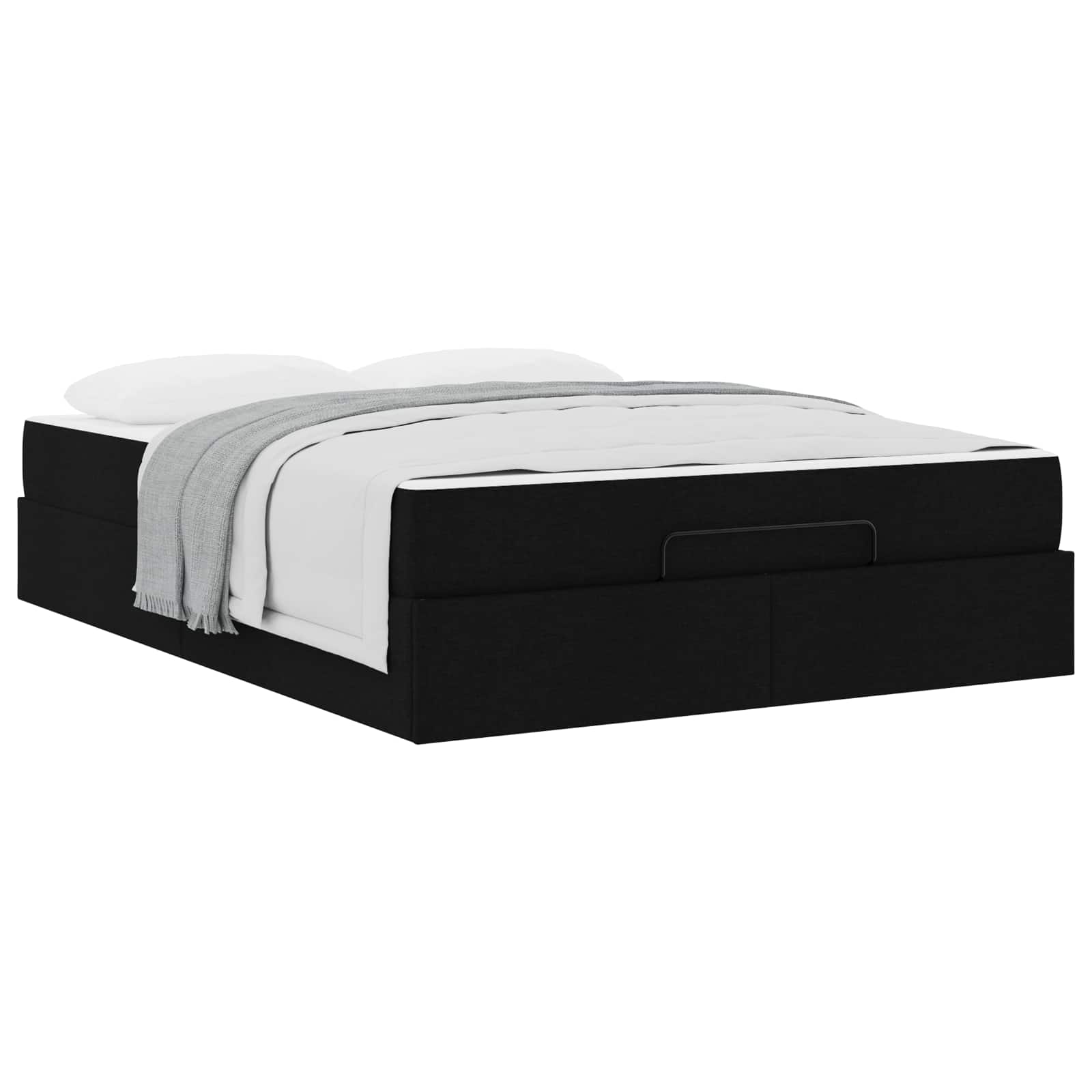 Okvir kreveta s madracem 2 pcs Crna tkanina