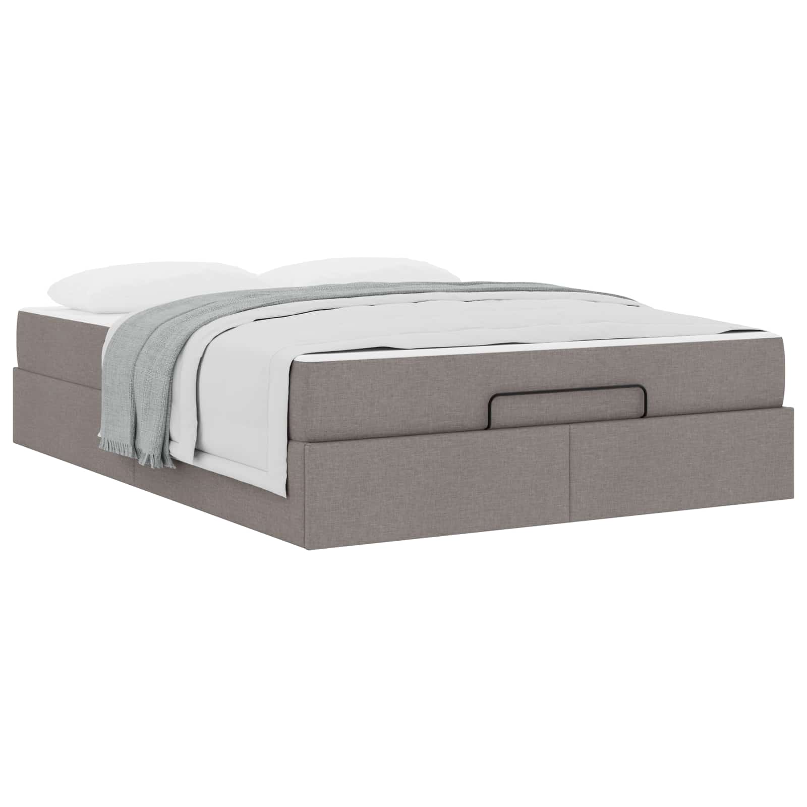 Okvir kreveta s madracem 2 pcs Sivo-smeđa tkanina