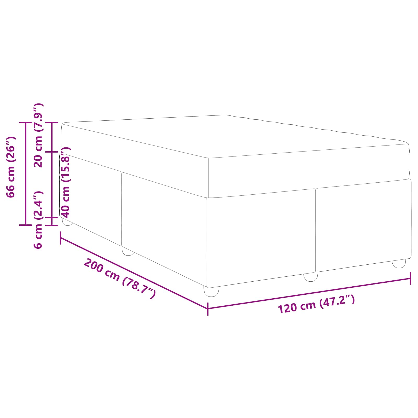 Okvir kreveta s madracem 2 pcs Zelena Baršun