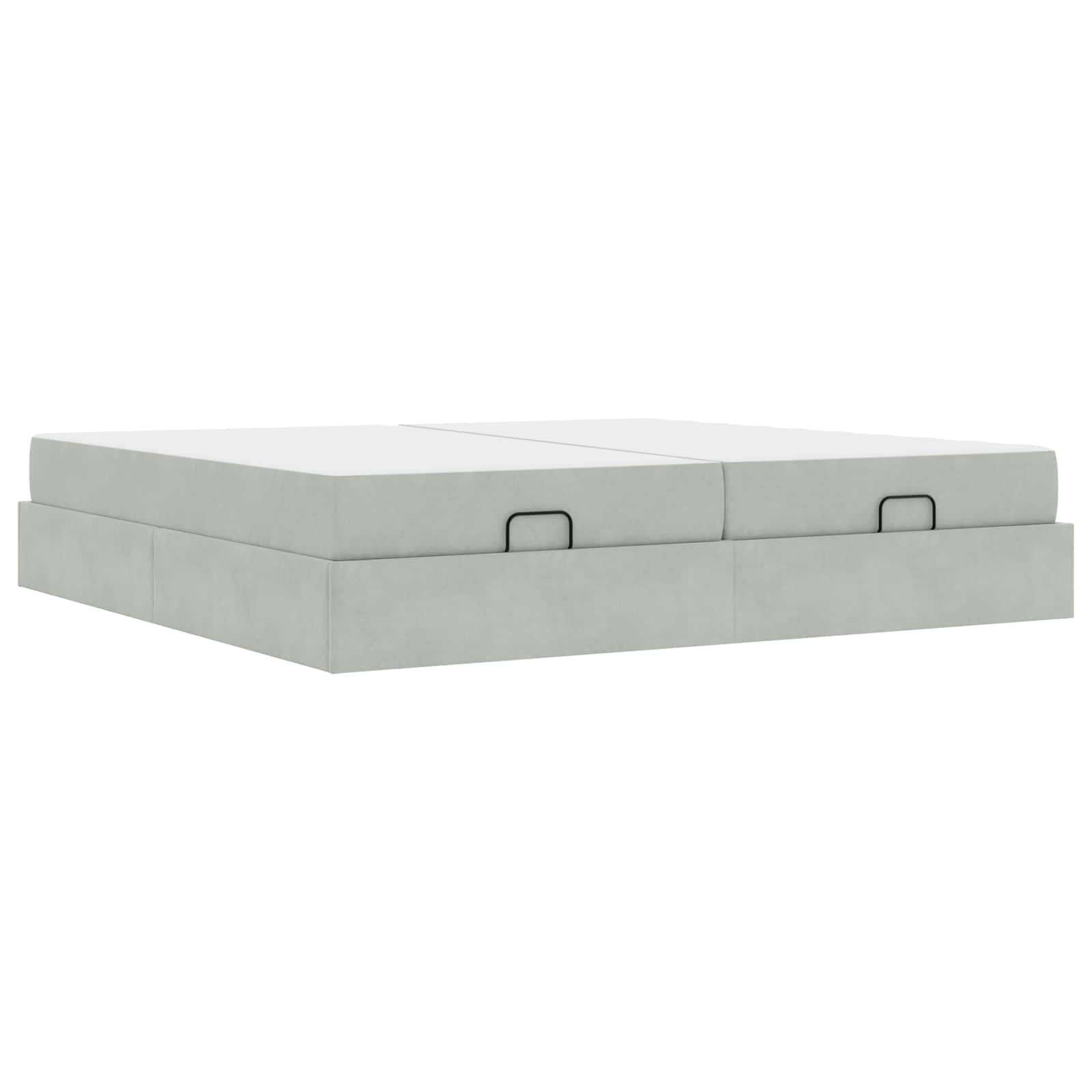 Okvir kreveta s madracem s madracem 2 pcs Svjetlosiva Baršun